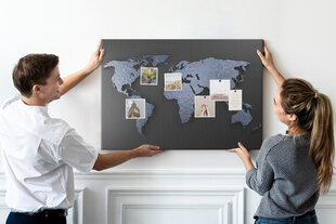 Korķa dēlis Pasaules karte 3d, 100x70 cm cena un informācija | Kancelejas preces | 220.lv