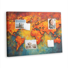 Korķa dēlis Dekoratīvā Pasaules karte, 100x70 cm cena un informācija | Kancelejas preces | 220.lv