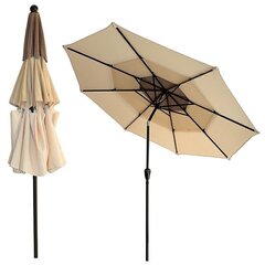 Dārza lietussargs Carruzzo L43E, bēšs/brūns цена и информация | Зонты, маркизы, стойки | 220.lv