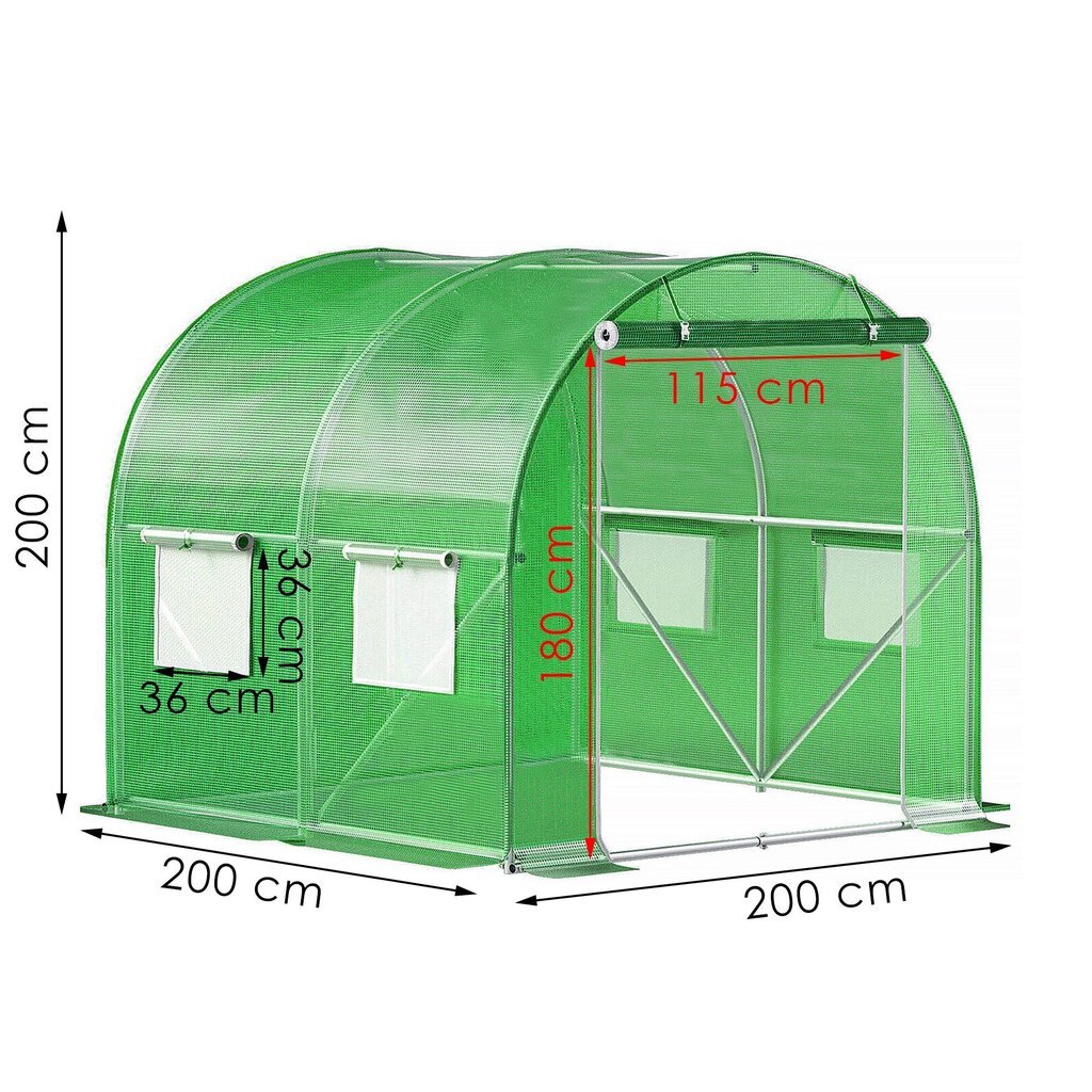 Dārza siltumnīca Springos GT0001, 4 m2, (2x2x2 m) cena un informācija | Siltumnīcas | 220.lv