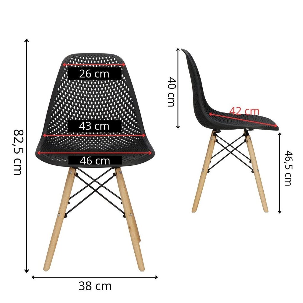 Krēsls Springos Milano DC0014, melns cena un informācija | Virtuves un ēdamistabas krēsli | 220.lv