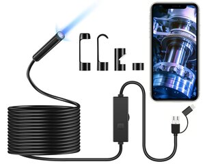 Endoskops ar 3 USB tipa uzgaļiem Android ierīcēm, planšetdatoriem un personālajam datoram ar LED gaismu, Livman LM-004 cena un informācija | Smart ierīces un piederumi | 220.lv
