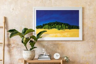 Glezna Sūnas Zili dzeltenā ainava, 60x40 cm cena un informācija | Gleznas | 220.lv