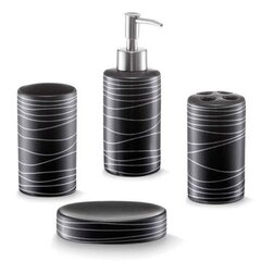Набор аксессуаров для ванной комнаты Zeller, 4 предмета, черный цена и информация | Аксессуары для ванной комнаты | 220.lv