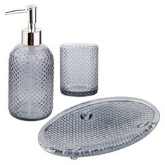 Набор аксессуаров для ванной комнаты Altom Design, 3 элемента, оттенки серого и серебра, прозрачный цена и информация | Аксессуары для ванной комнаты | 220.lv