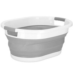 Отдельностоящая корзина для белья Springos 39л, белая, оттенки серого и серебра цена и информация | Аксессуары для ванной комнаты | 220.lv