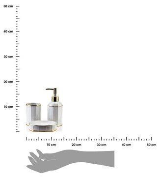 Mondex HTWM6676 baltā un zelta aksesuāru komplekti, 3 gab. cena un informācija | Vannas istabas aksesuāri | 220.lv