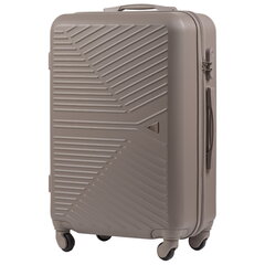 Средний чемодан MERLIN светло-бежевого цвета цена и информация | Чемоданы, дорожные сумки | 220.lv