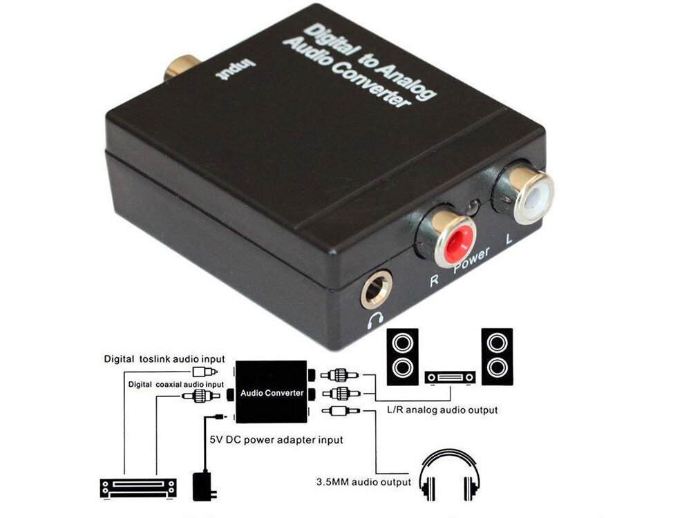 Toslink RCA R / L cena un informācija | Adapteri un USB centrmezgli | 220.lv