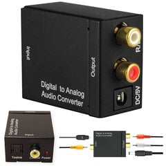 Optical toslink spdif to 2x cinch rca converter цена и информация | Адаптеры и USB разветвители | 220.lv