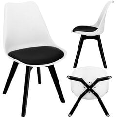 Verde krēsls Springos DC0020, balts/melns cena un informācija | Virtuves un ēdamistabas krēsli | 220.lv