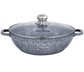 Мраморный горшок Wok 3.3L 28 см Zilner ZL-7069 цена и информация | Кастрюли, скороварки | 220.lv