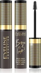 Uzacu skropstu tuša Eveline Cosmetics Brow&Go! 02 Dark, 6 ml цена и информация | Карандаши, краска для бровей | 220.lv