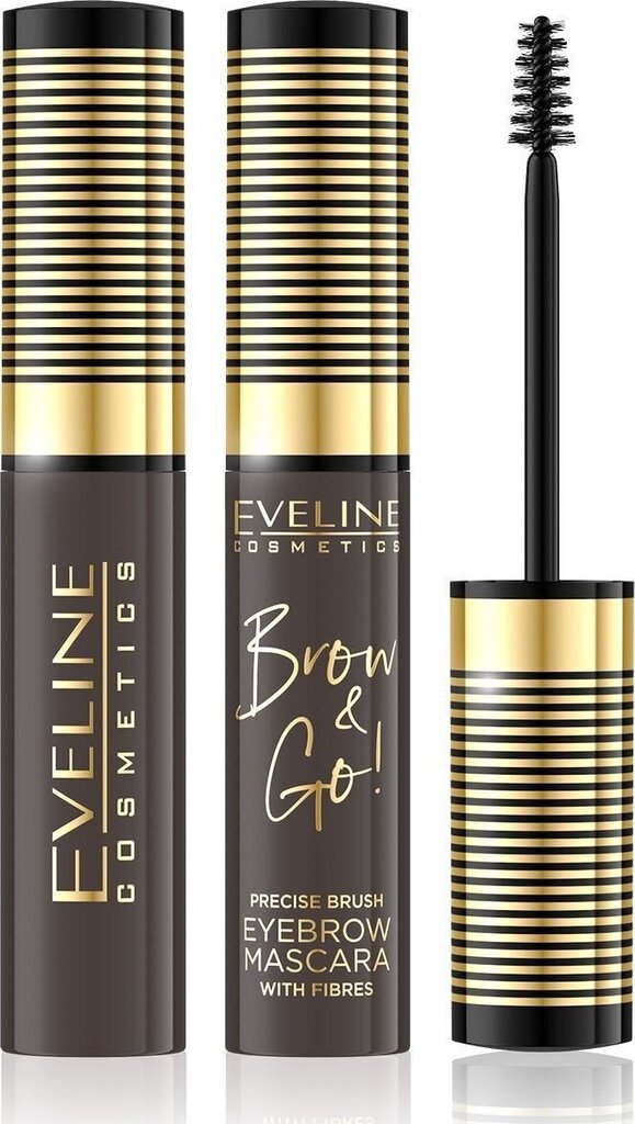 Uzacu skropstu tuša Eveline Cosmetics Brow&Go! 02 Dark, 6 ml cena un informācija | Uzacu krāsas, zīmuļi | 220.lv