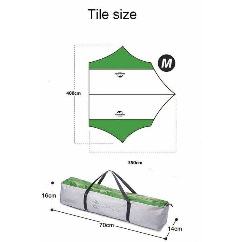 Sešstūru tents Naturehike, 4x3.5 m, zaļš cena un informācija | Saulessargi, markīzes un statīvi | 220.lv