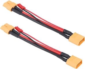 Комплект из 2 шт. кабельных адаптеров XT60: 14 AWG мужской и женский разъем с 22 AWG JST вилкой - идеальные аксессуары для RC моделей цена и информация | Дроны | 220.lv