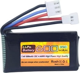 7.4V 600mAh 35C 2S LiPo akumulators ar Molex kontaktdakšu cena un informācija | YUNIQUE GREEN-CLEAN-POWER Datortehnika | 220.lv