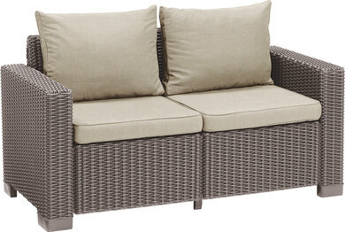 Dārza dīvāns divvietīgs California 2 Seater Sofa bēšs цена и информация | Dārza krēsli | 220.lv