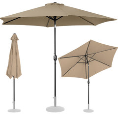 Dārza lietussargs 300 cm, pelēkbrūns cena un informācija | Saulessargi, markīzes un statīvi | 220.lv