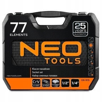 Neo Tools 77 gab instrumentu komplekts cena un informācija | Rokas instrumenti | 220.lv