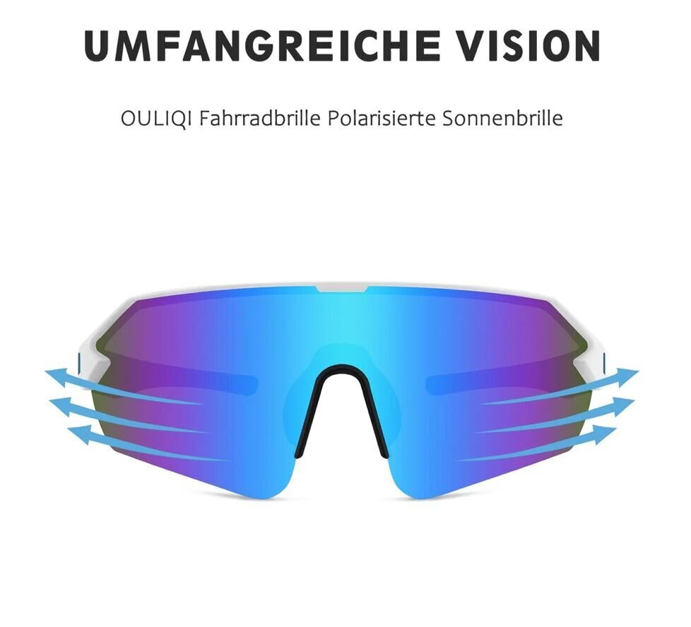 Polarizētās sporta saulesbrilles UV 400 Ouliqi, zilas cena un informācija | Sporta brilles | 220.lv