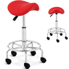Kosmētikas taburete Frankfurt uz riteņiem līdz 150 kg, sarkana cena un informācija | Biroja krēsli | 220.lv