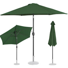 Dārza terases lietussargs apaļš noliecams ar kloķa diam. 270cm zaļš cena un informācija | Saulessargi, markīzes un statīvi | 220.lv