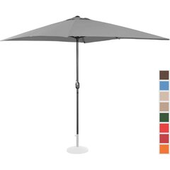 Taisnstūrveida terases lietussargs 200 x 300 cm, tumši pelēks cena un informācija | Saulessargi, markīzes un statīvi | 220.lv