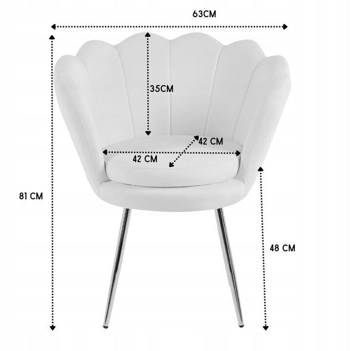 Krēsls Mivihome Shell, pelēks cena un informācija | Virtuves un ēdamistabas krēsli | 220.lv
