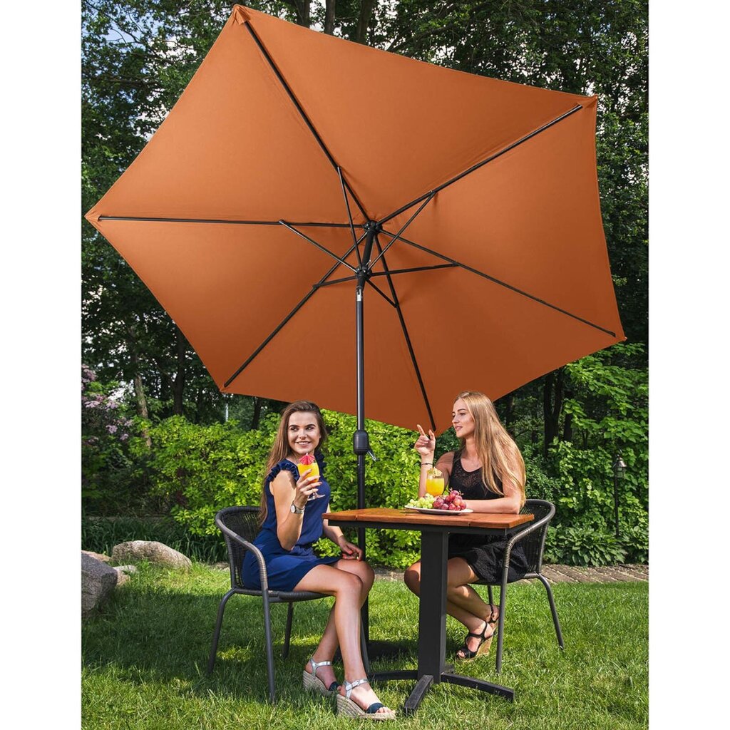 Terases dārza lietussargs 270 cm, oranžs cena un informācija | Saulessargi, markīzes un statīvi | 220.lv