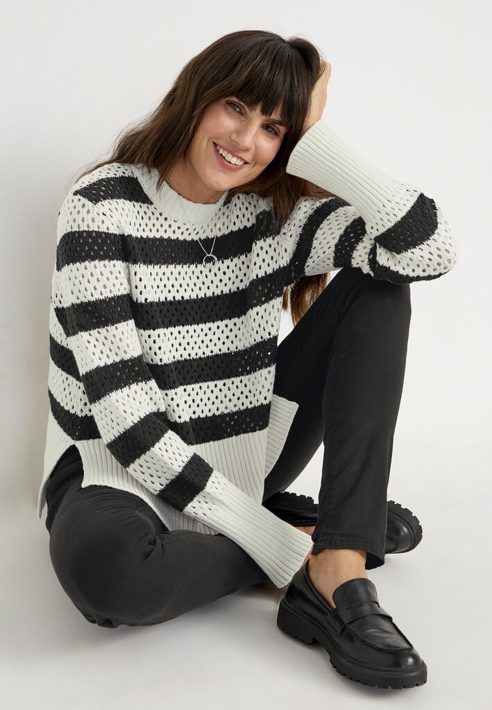 Cellbes sieviešu džemperis, melns-balts cena un informācija | Sieviešu džemperi | 220.lv