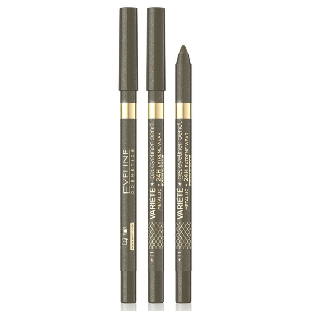 Ūdensnoturīgs acu zīmulis Eveline Cosmetics Variete Gel Eyeliner, Khaki 11 cena un informācija | Acu ēnas, skropstu tušas, zīmuļi, serumi | 220.lv