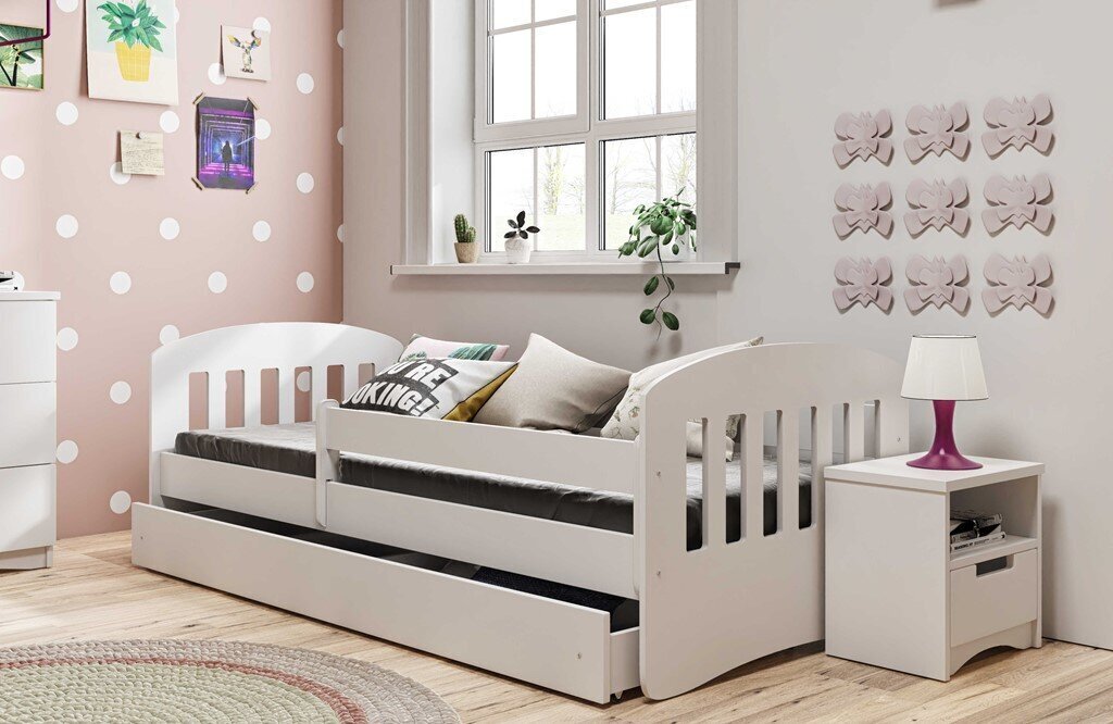 Bērnu gulta bez atvilktnes, bez matrača Kocot Kids Classic 1, balta цена и информация | Bērnu gultas | 220.lv
