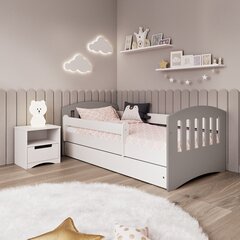 Кровать классическая 1 серая с ящиком, с матрасом 180/80 цена и информация | Детские кровати | 220.lv