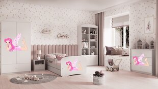 Łóżko babydreams białe wróżka ze skrzydełkami bez szuflady materac 140/70 цена и информация | Детские кровати | 220.lv