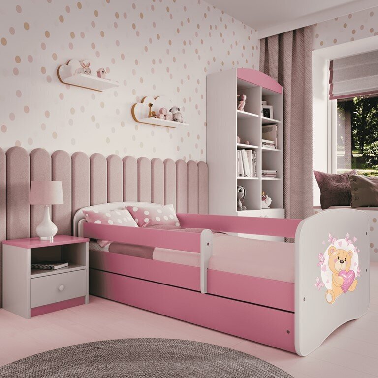 Bērnu gulta bez atvilktnes ar matraci Kocot Kids BabyDreams, rozā цена и информация | Bērnu gultas | 220.lv