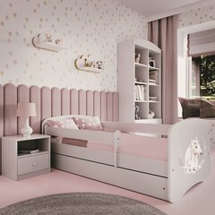 Babydreams розовая кровать без ящика, с матрасом 160/80 цена и информация | Детские кровати | 220.lv