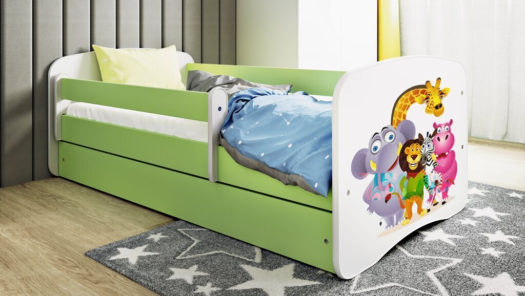 Bērnu gulta bez atvilktnes ar matraci Kocot Kids BabyDreams, zaļa цена и информация | Bērnu gultas | 220.lv