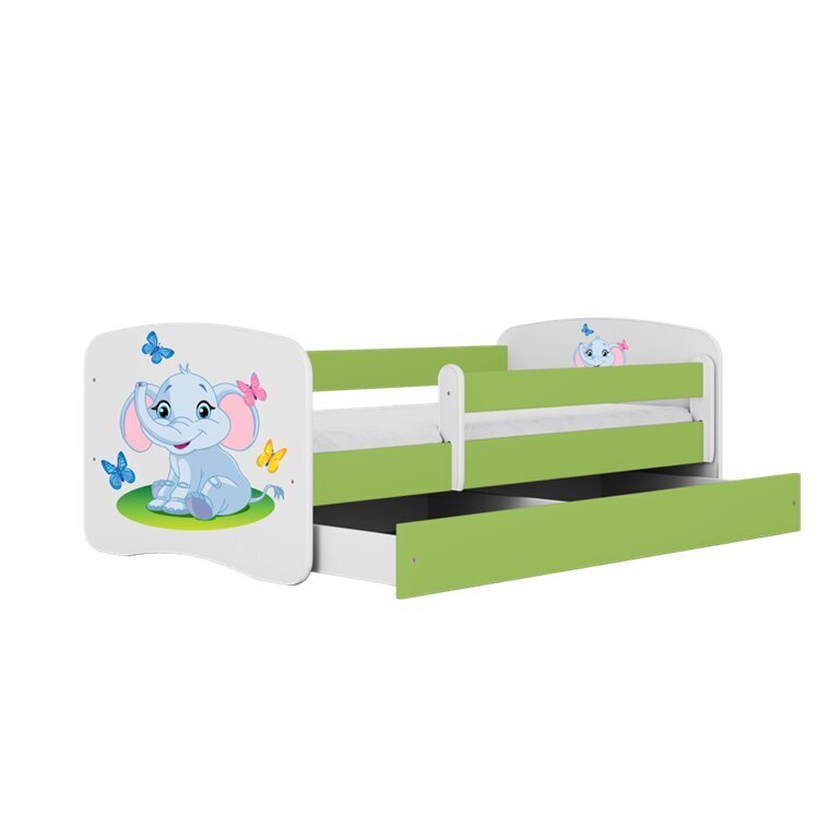 Bērnu gulta ar atvilktni un matraci Kocot Kids BabyDreams, zaļa cena un informācija | Bērnu gultas | 220.lv