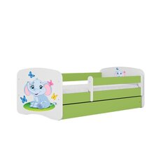 Зеленая кровать babydreams с выдвижным ящиком и матрасом 160/80 цена и информация | Детские кровати | 220.lv