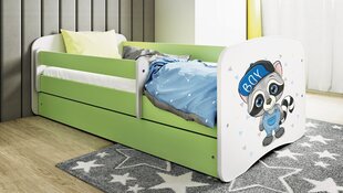 Łóżko babydreams zielone szop z szufladą materac 160/80 цена и информация | Детские кровати | 220.lv