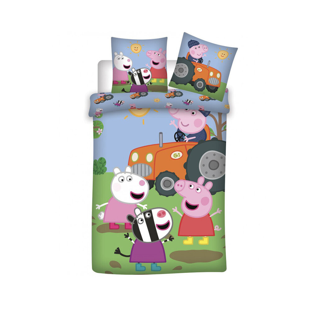 Bērnu gultas veļas komplekts Peppa Pig, 100x135, 2 daļas cena un informācija | Gultas veļas komplekti | 220.lv