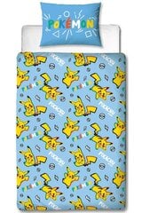Bērnu gultas veļas komplekts Pokemon Pikachu, 140x200 cm, 2 daļas cena un informācija | Bērnu gultas veļa | 220.lv