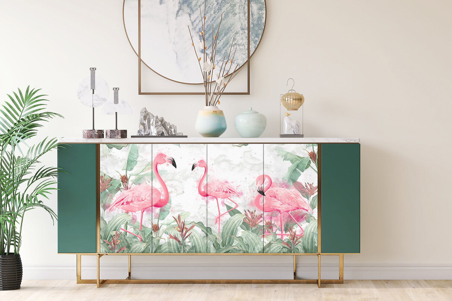 Līmplēve mēbelēm, 50x100 cm, Flamingos cena un informācija | Mēbeļu pārvalki | 220.lv