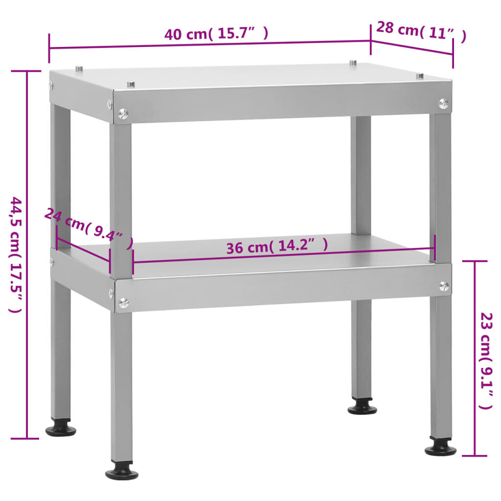 Kūpinātava ar galdu vidaXL, 44,5x29x110 cm, sudraba cena un informācija | Kūpinātavas, piederumi | 220.lv