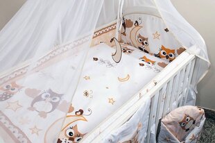 Bērnu gultiņas aizsargs, 360 cm, pūces, brūns cena un informācija | Bērnu gultas veļa | 220.lv