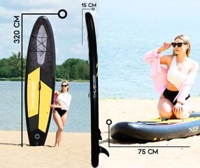 Надувная SUP доска Thunder Raven 320, черная цена и информация | SUP доски, водные лыжи, водные аттракционы | 220.lv