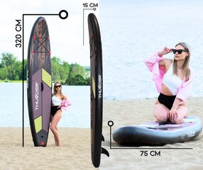 Piepūšams SUP dēlis Thunder Wood 320, brūns цена и информация | SUP доски, водные лыжи, водные аттракционы | 220.lv