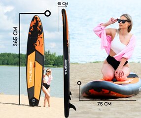 Piepūšams SUP dēlis Thunder Earth 365, melns цена и информация | SUP доски, водные лыжи, водные аттракционы | 220.lv