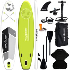 Piepūšams SUP dēlis Thunder Planet Lime 320, zaļš цена и информация | SUP доски, водные лыжи, водные аттракционы | 220.lv